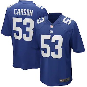 mens nike harry carson royal new york giants game retired p